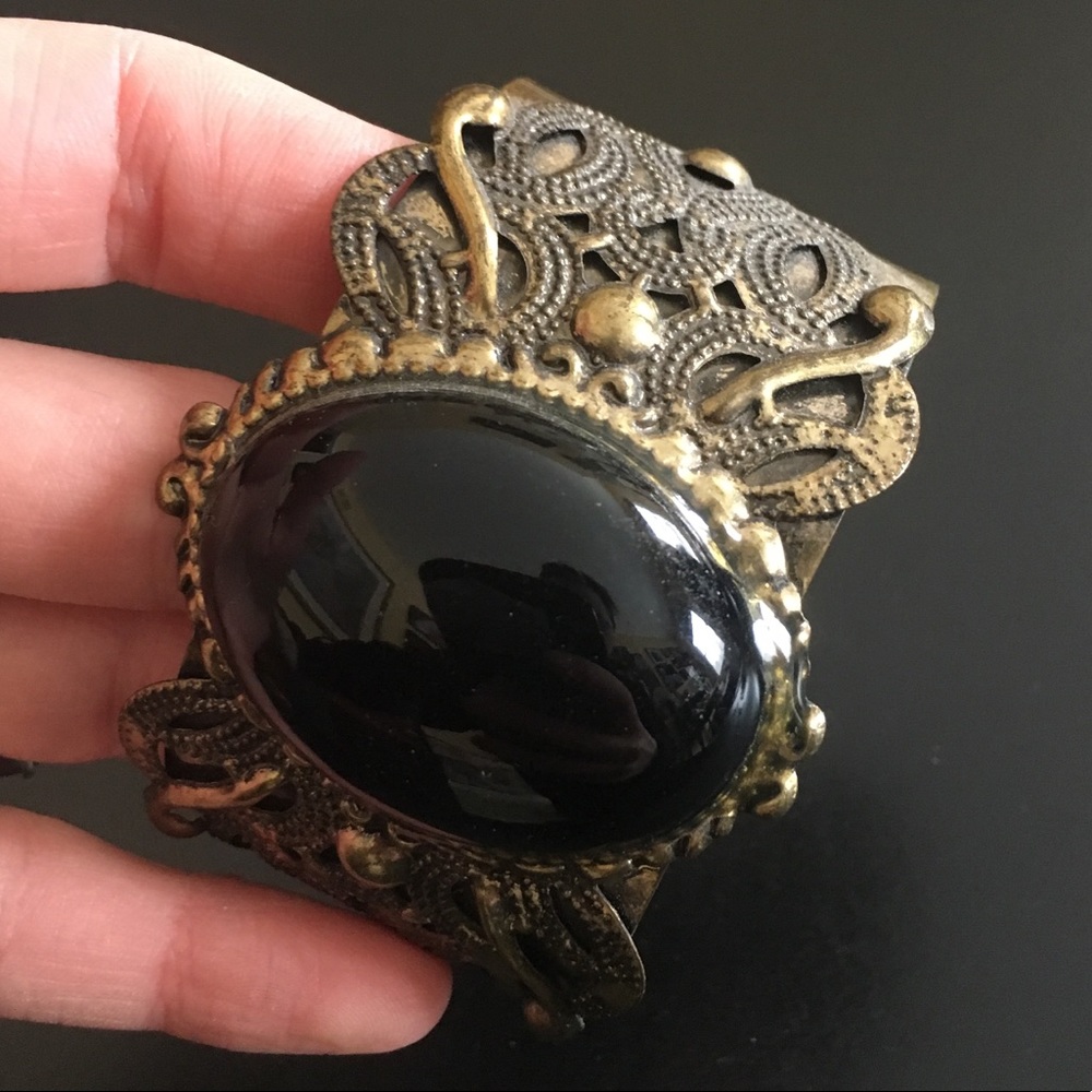 Beautiful Brass Bendable Boho Statement Cuff - image 4